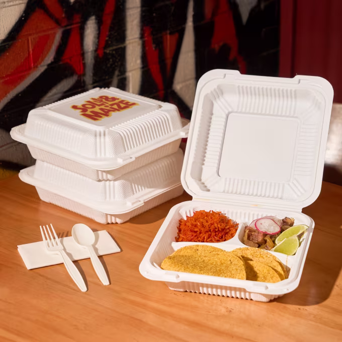 Custom 3-Comp Mineral-Filled Hinged Plastic Container