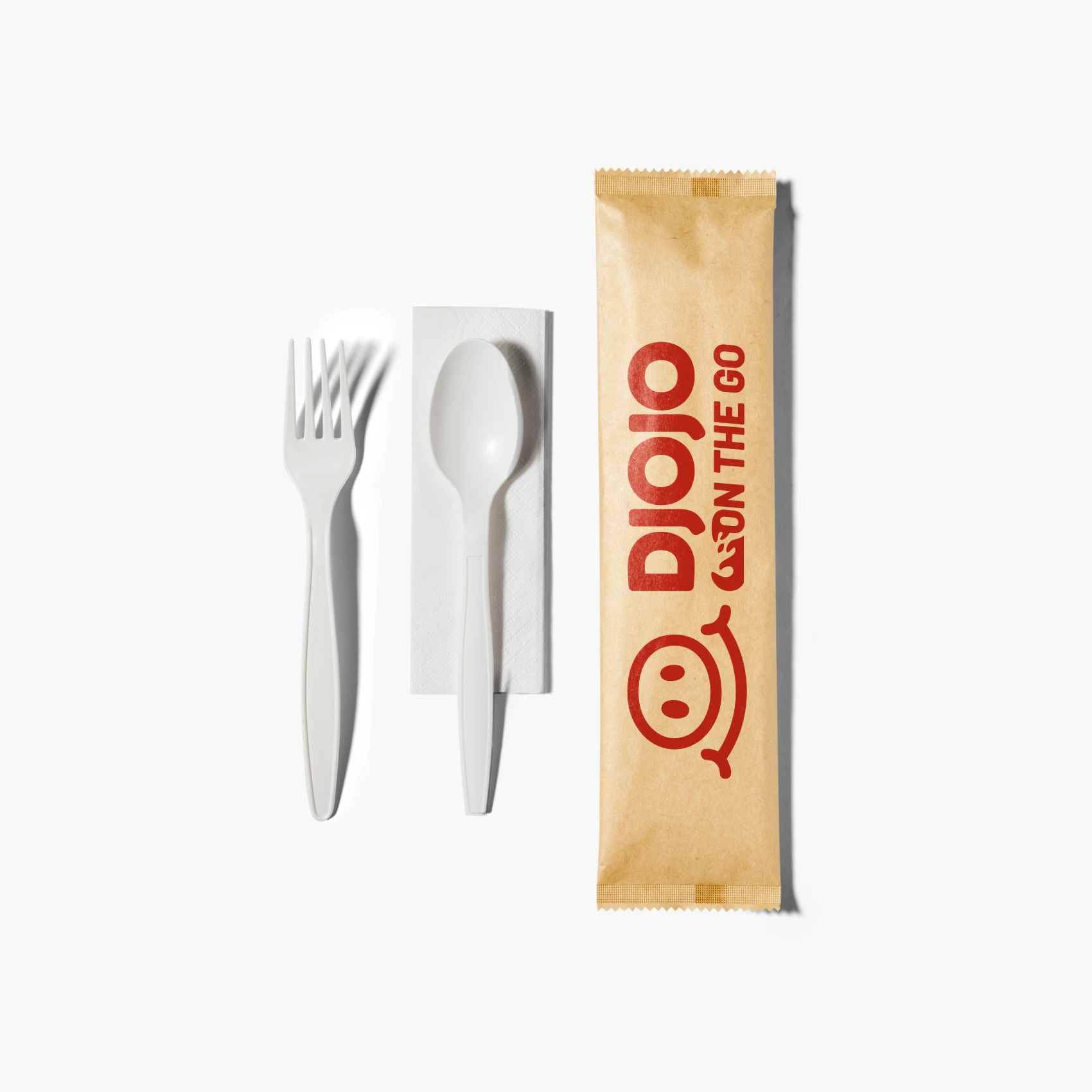 Custom Kraft Paper Cutlery Set (Fork, Spoon, Napkin)