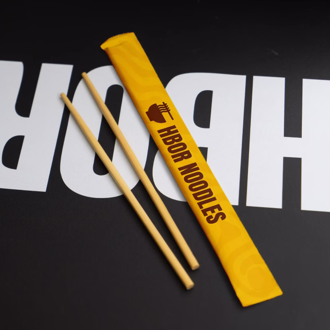 Chopsticks with Tamper-Evident Paper Wrapper