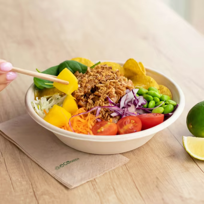 Food Safe Round Fiber Bowl