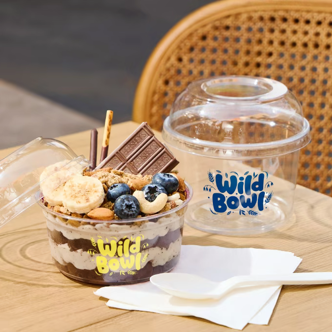 Printed Plastic Dessert Bowl Container
