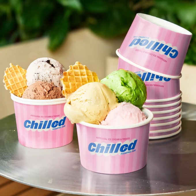 Custom Kraft Paper Ice Cream Cups Moisture Resistant