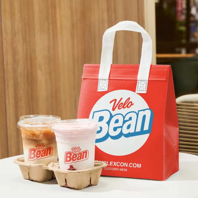 Blue Water-Resistant Takeout Bag