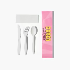 Custom Cutlery Set (Spoon, Fork, Knife, Napkin)