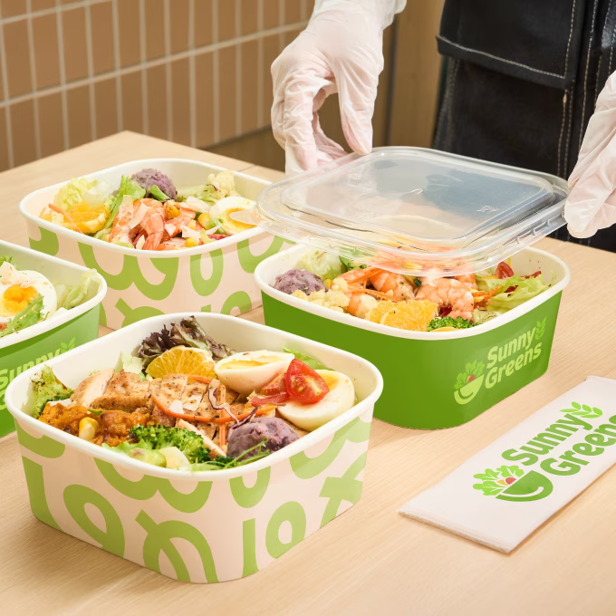 Custom Square Paper Meal Prep Container