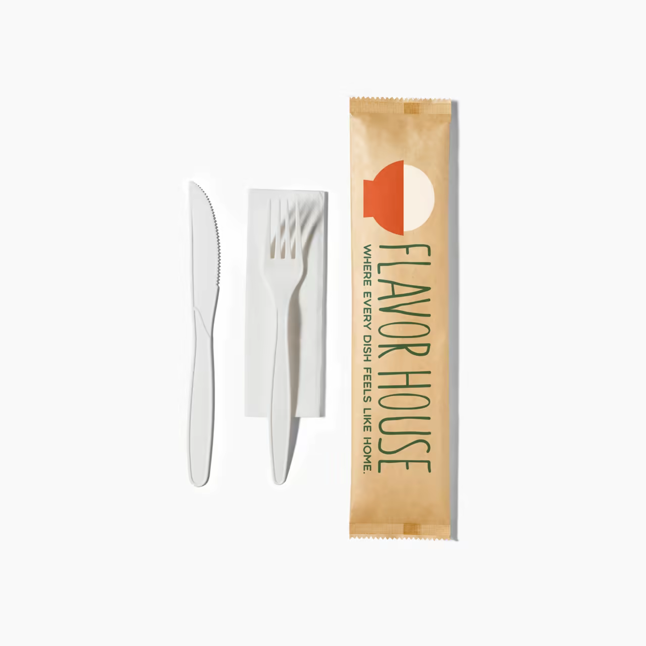 Custom Kraft Cutlery Set (Knife, Fork, Napkin) Wholesale