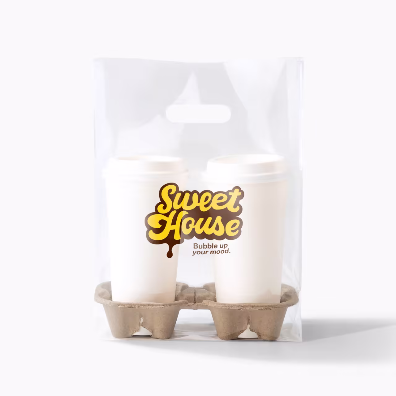 Custom Clear Drink Carrier Bag Main IMG