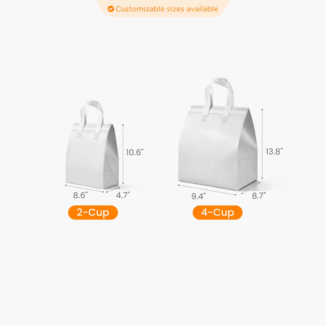 Custom Sealable Insulated Tote Bag Size