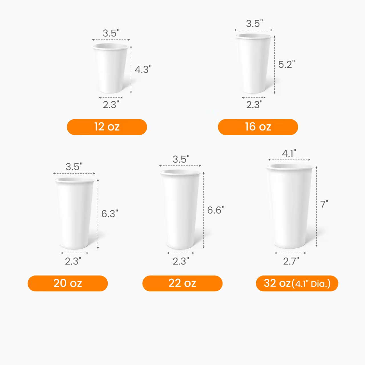 Custom Paper Cold Cup Size
