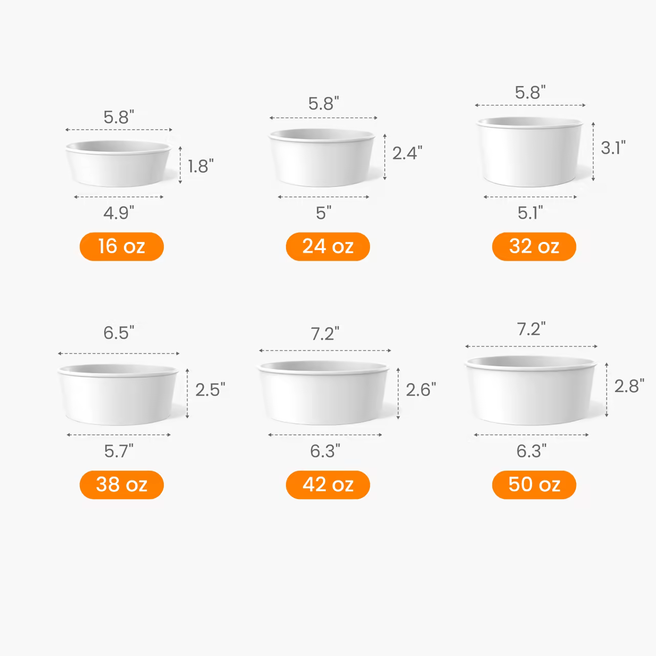 Custom Wide Paper Bowl Size