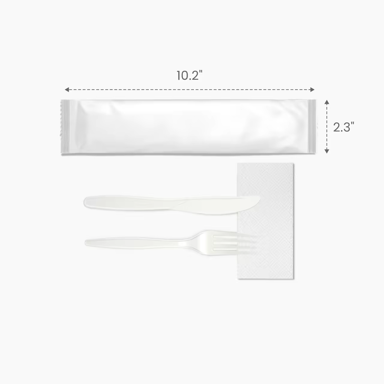 Custom Cutlery Set (Knife, Fork, Napkin) Size