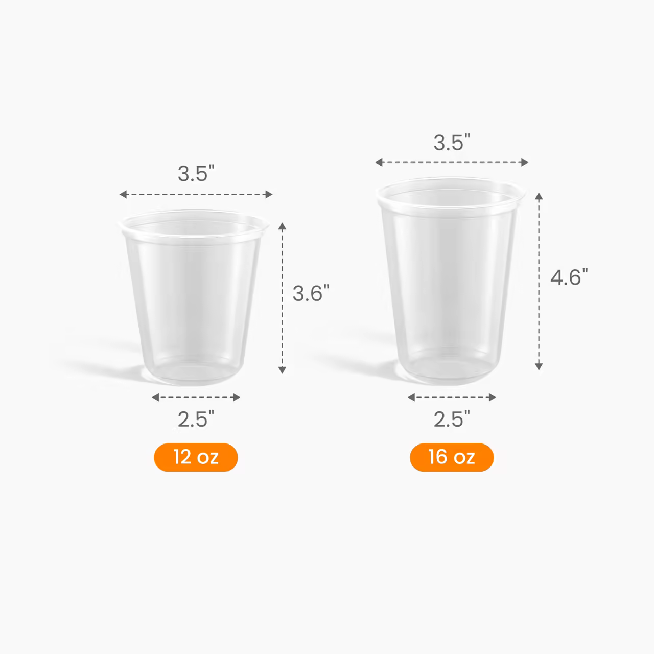 Custom Clear U-Shaped Cold Cup Size