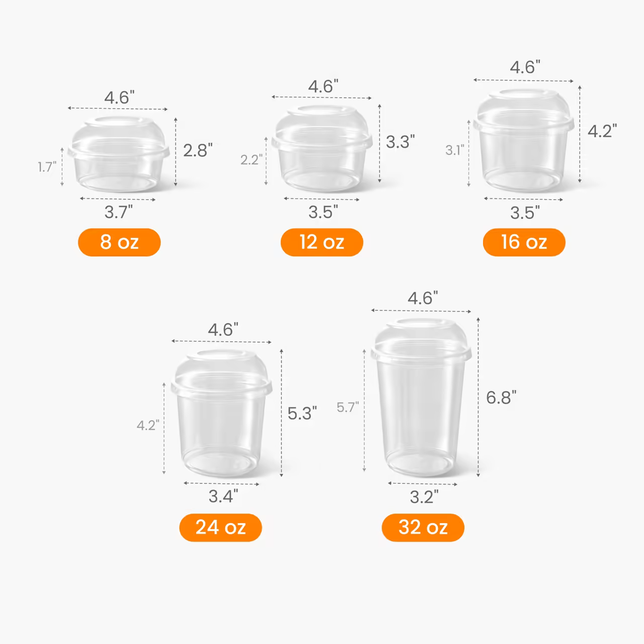 Clear Acai Bowl Container Size