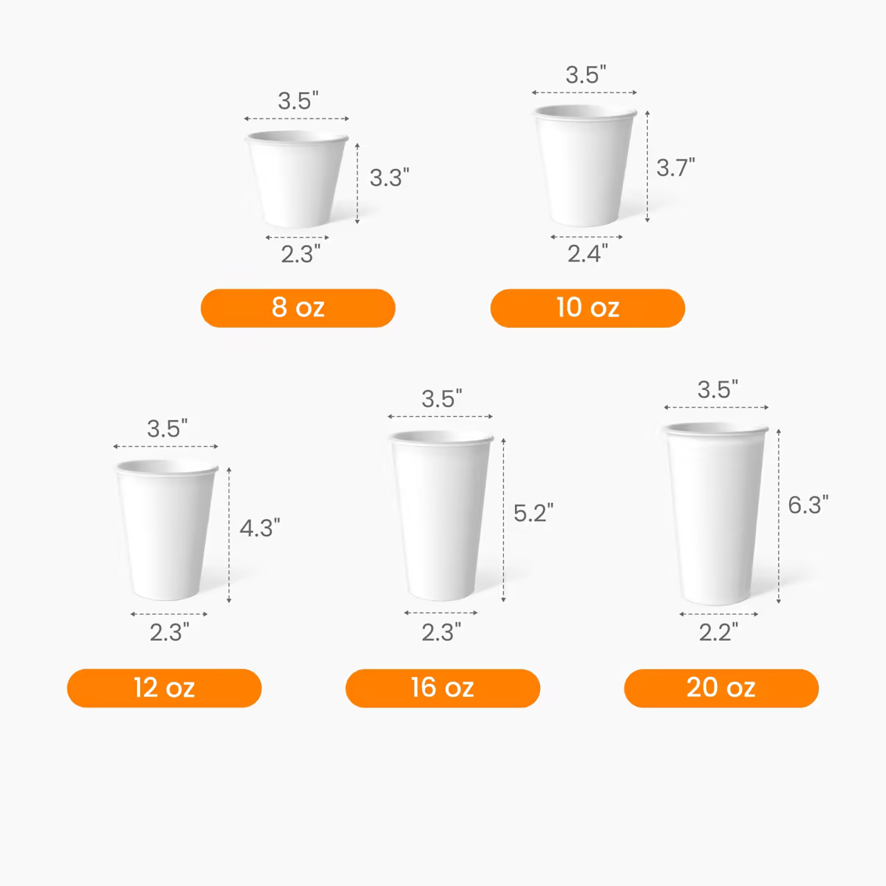 Custom Paper Hot Cup Size
