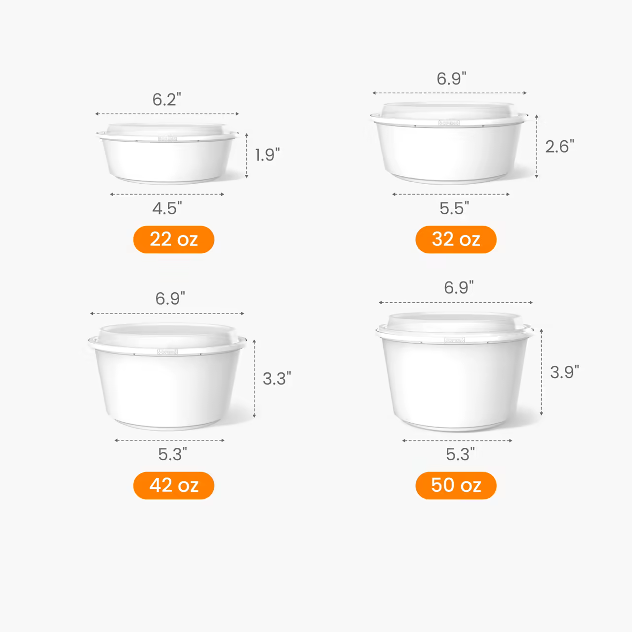 Custom Plastic Soup Bowl with Lid Size
