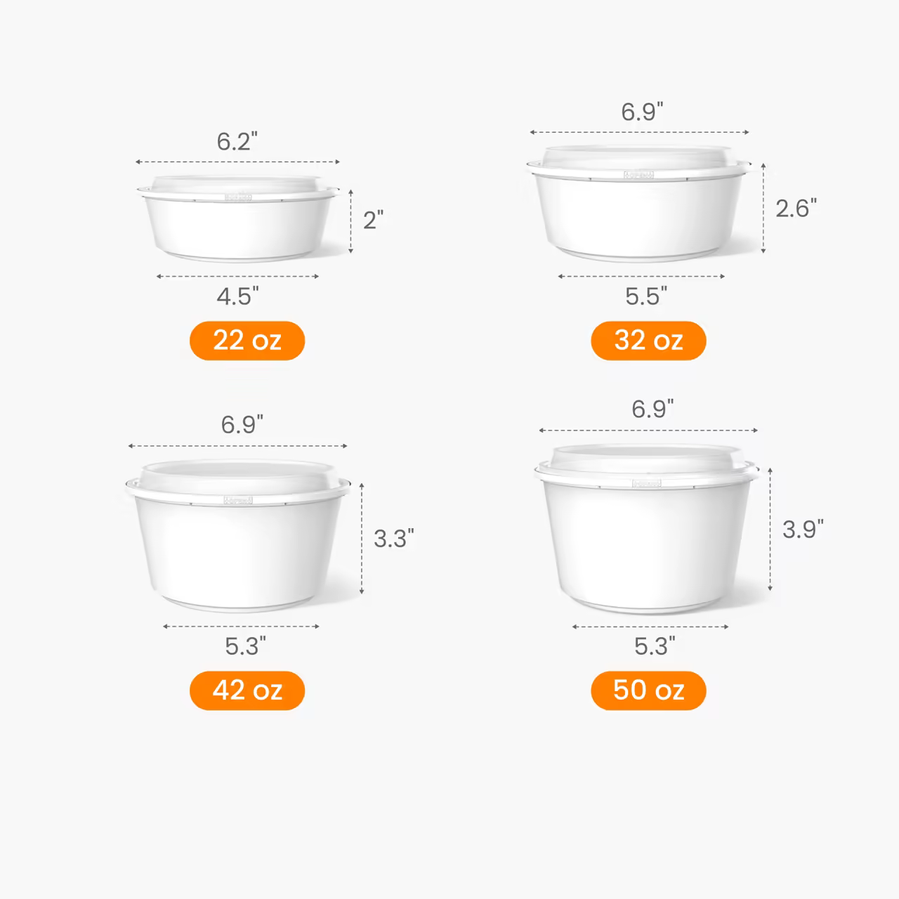 Custom Plastic Soup Bowl with Lid Size