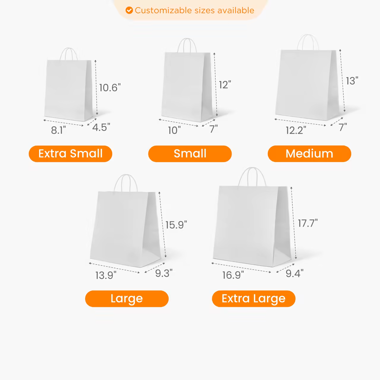 Paper Bag with Handle Size