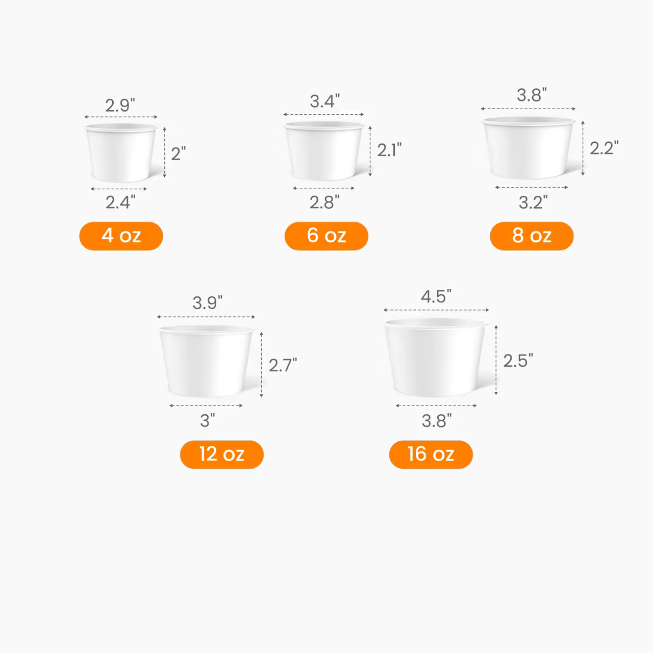 Paper Ice Cream Cup Size