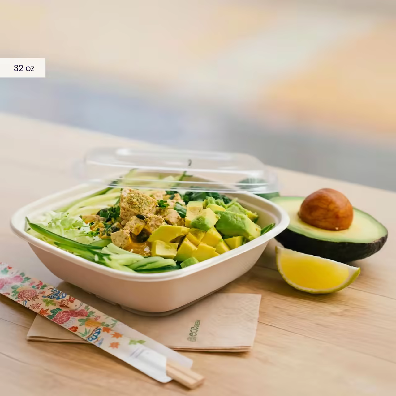 Square Salad Fiber Bowl