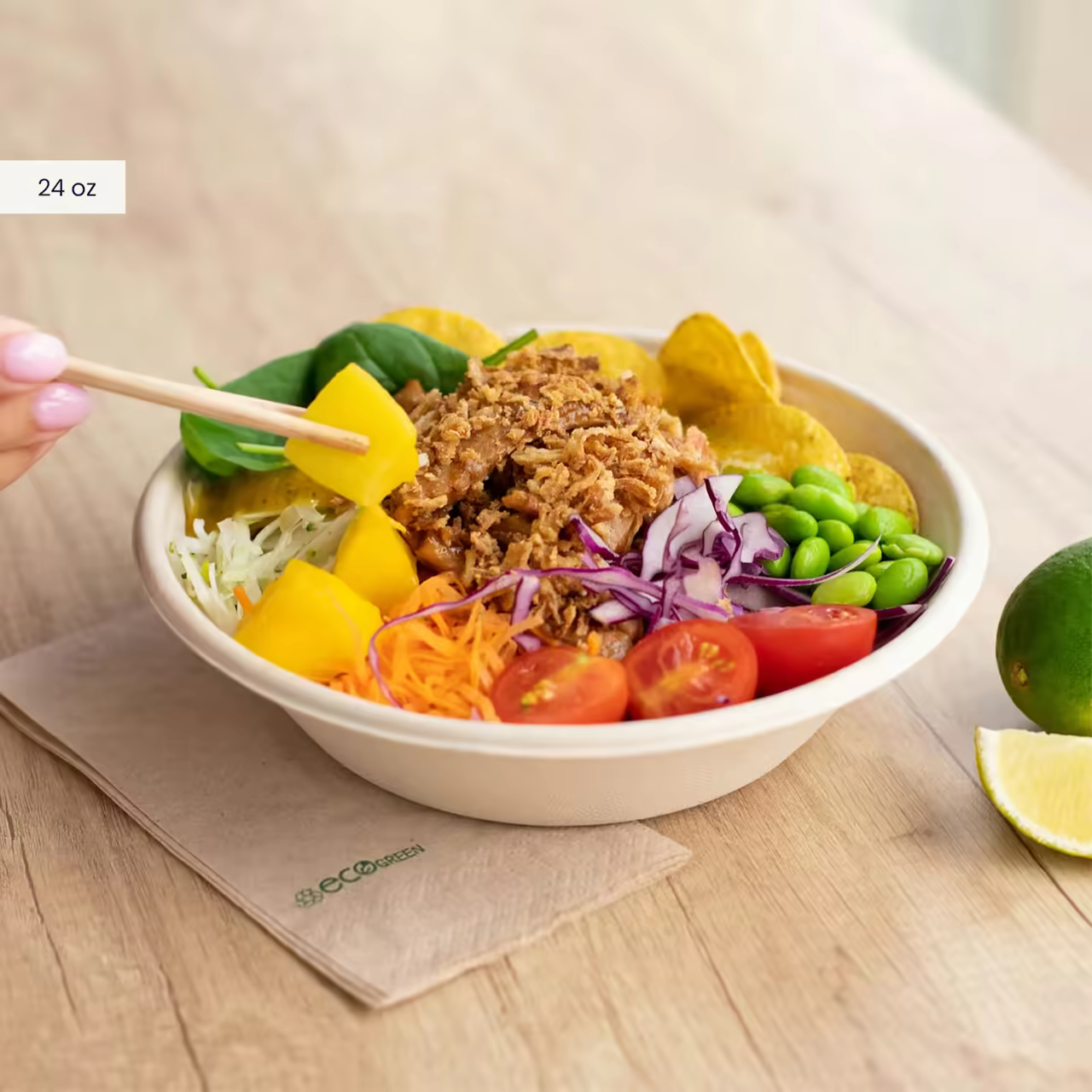 Food Safe Round Fiber Bowl