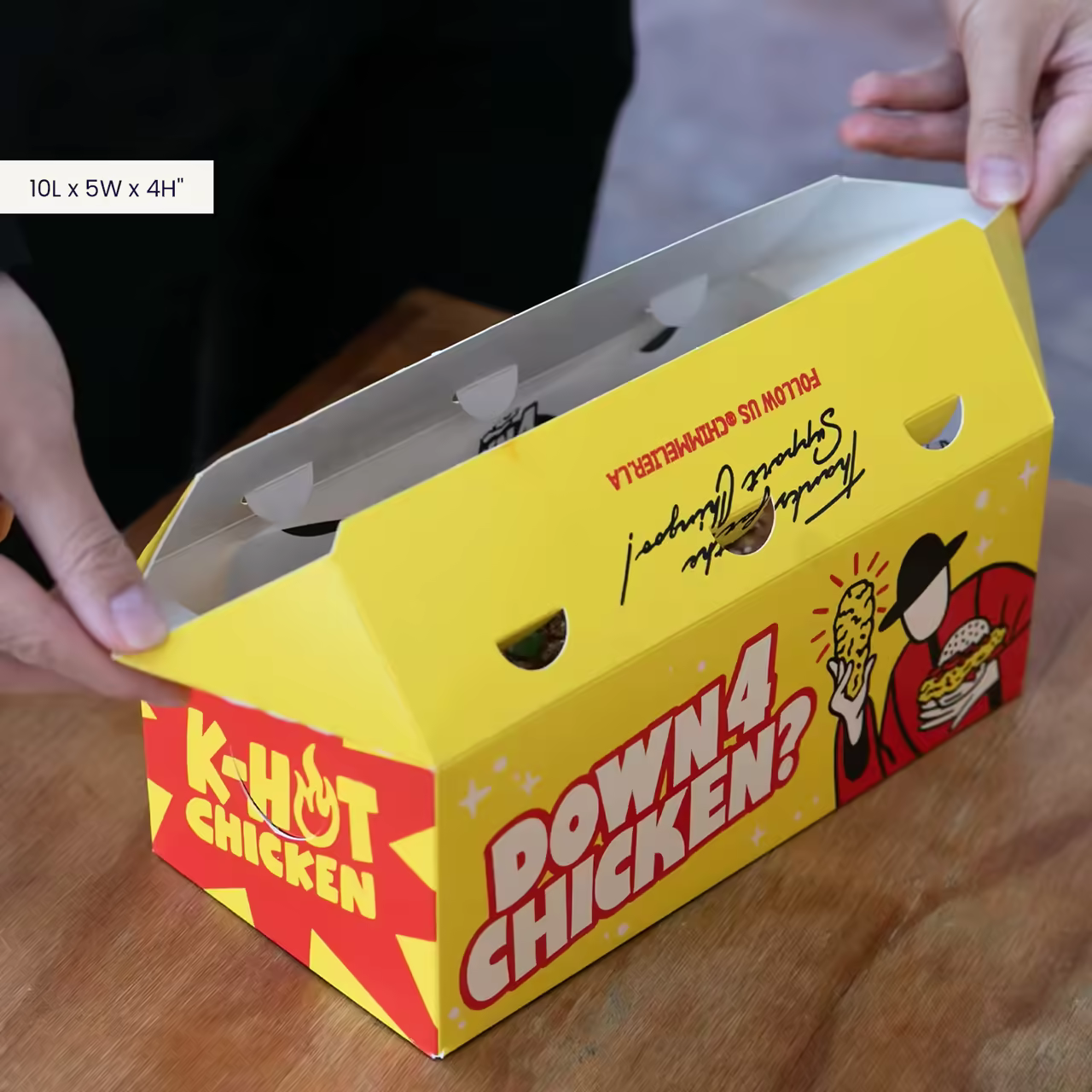 Custom Paper Chicken Box with Vent Holes