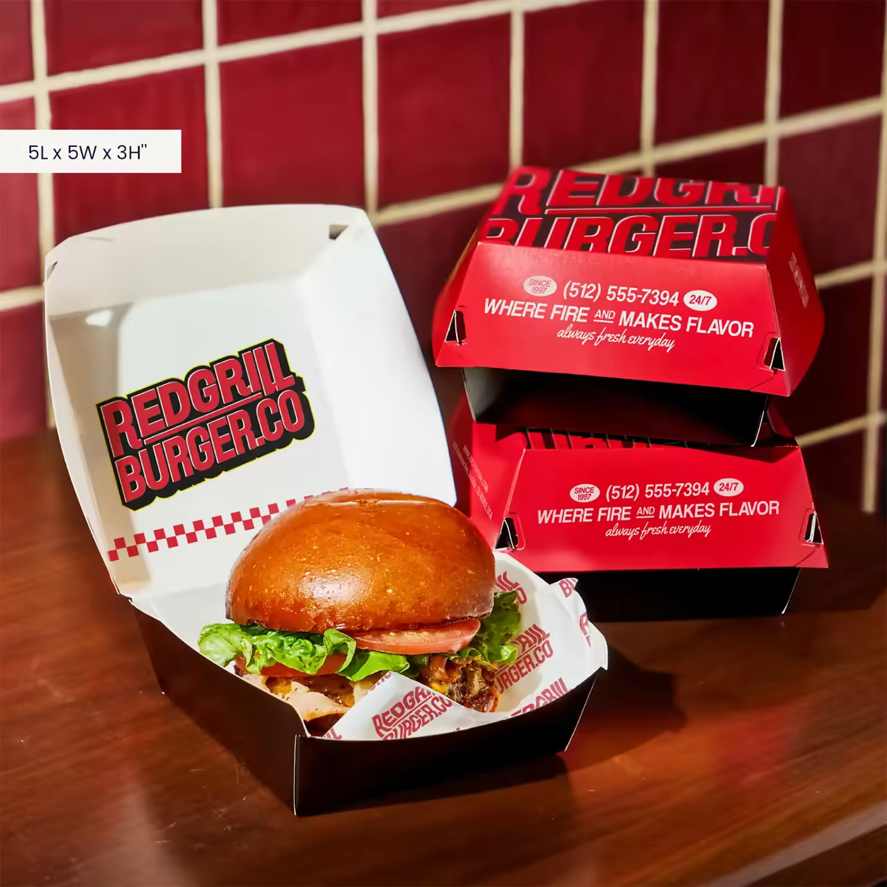 Custom Burger Box with Free Design