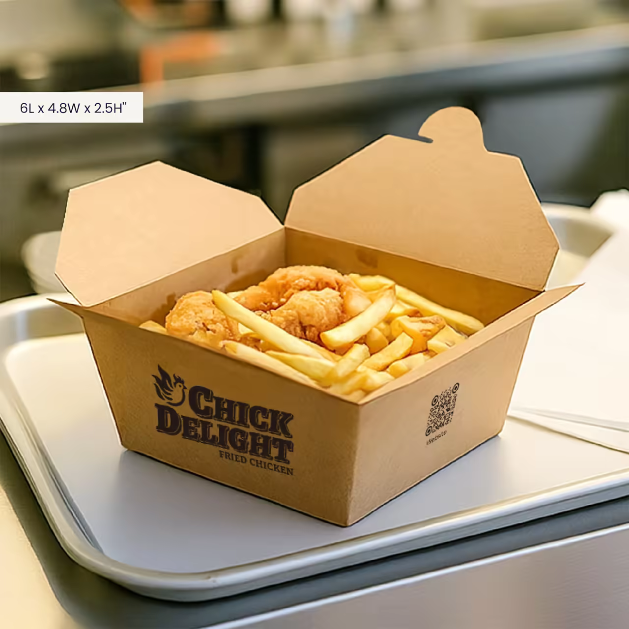 Brown Paper Box for Fried Foods