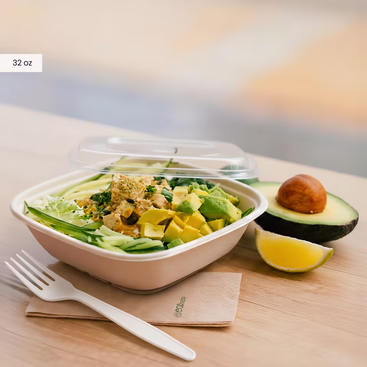 Square Salad Fiber Bowl