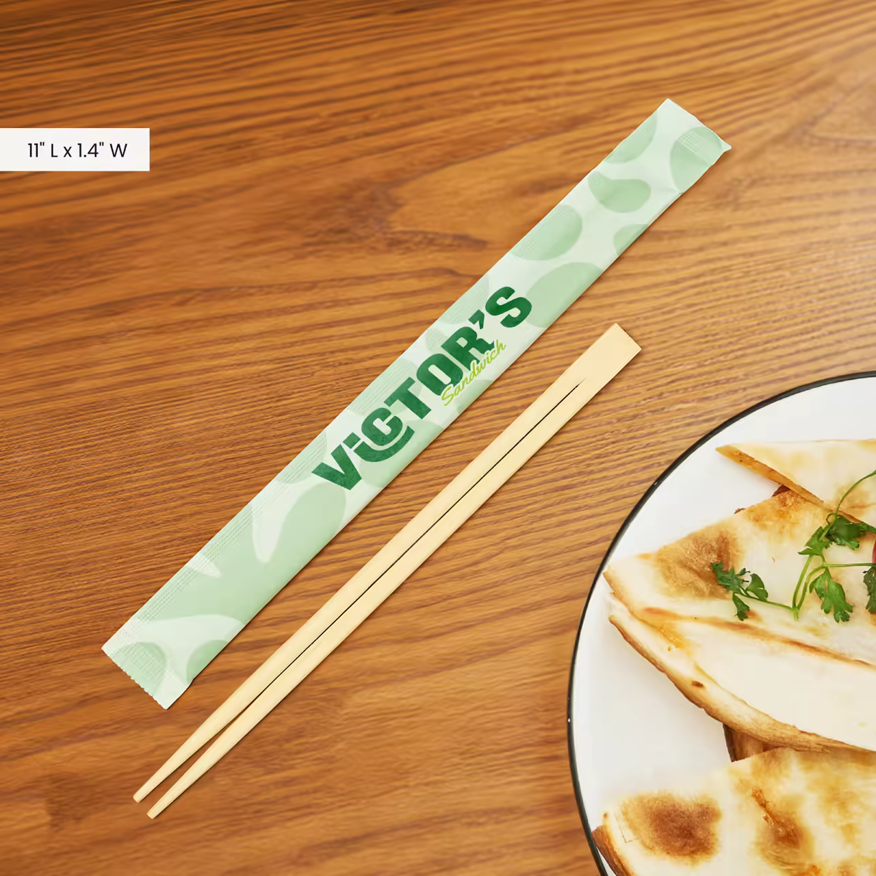 Personalized Bamboo Chopsticks Hygienic Kraft Wrap Free Design