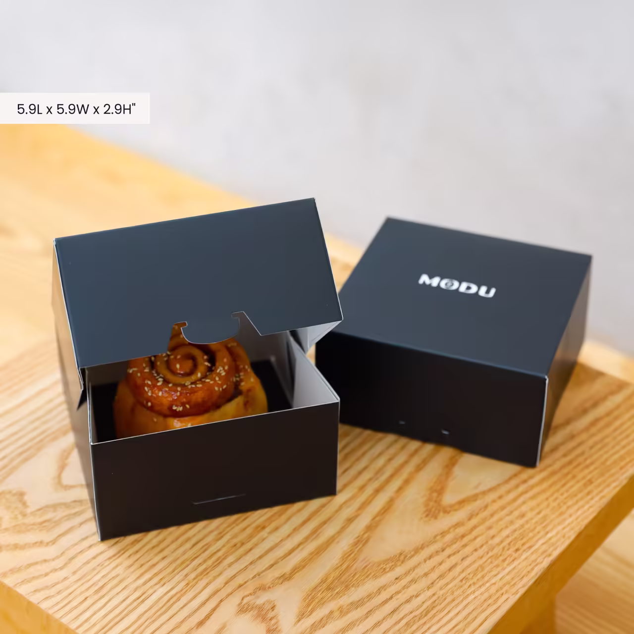 Matte Black Donut Box Fits Insert and Custom Logo