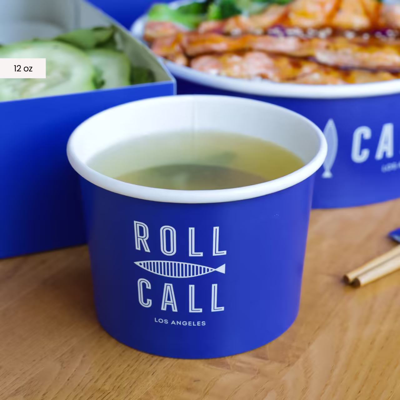 Custom Blue Paper Bowl Greaseproof Leak-Resistant Recyclable To Go
