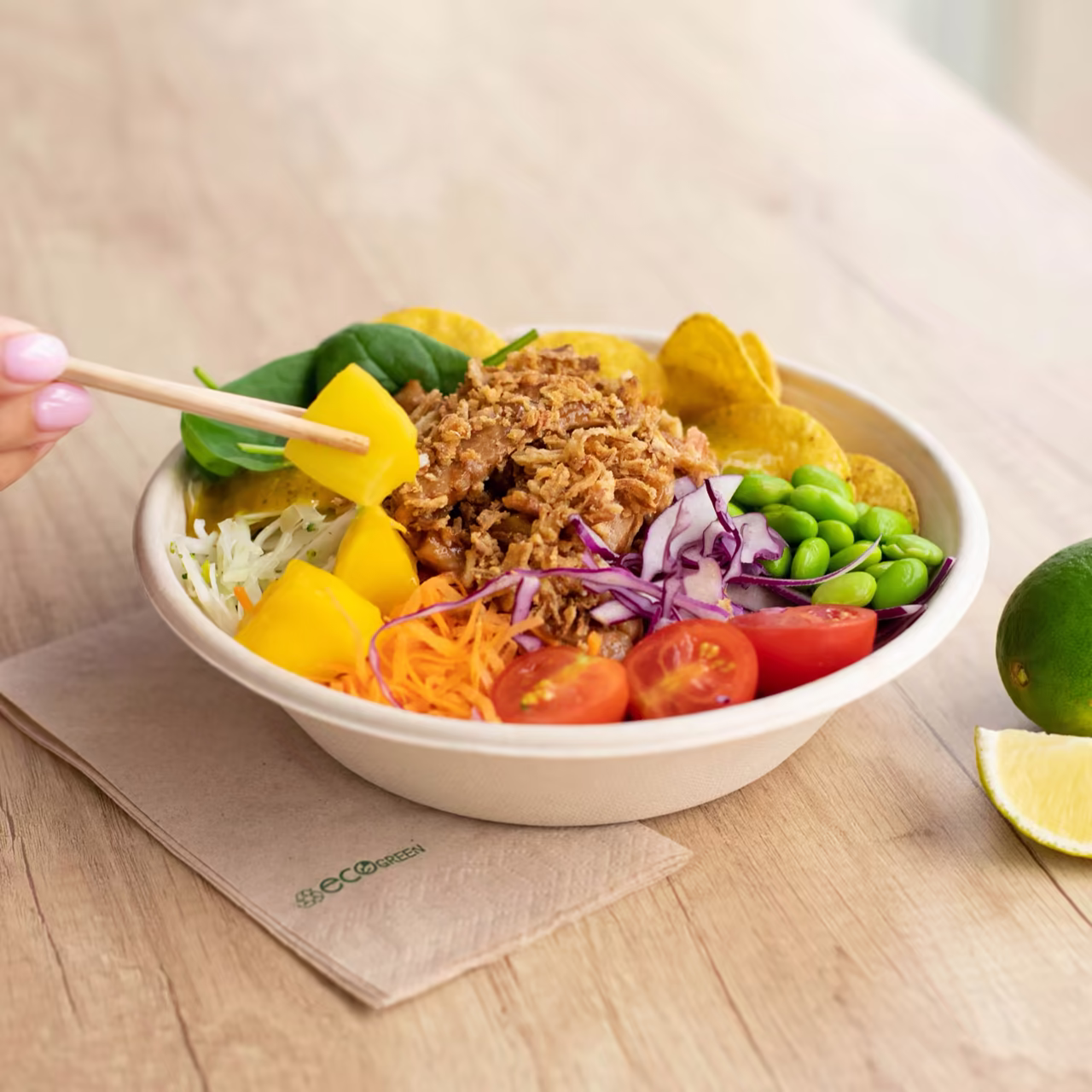 Food Safe Round Fiber Bowl