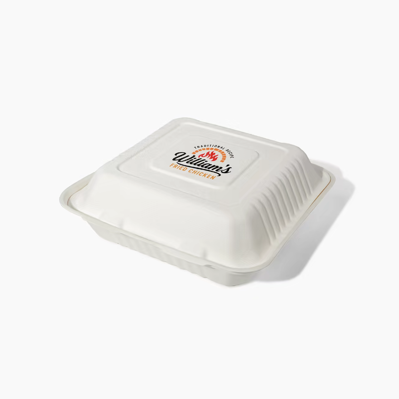 Custom Compostable 3-Comp Clamshell Container