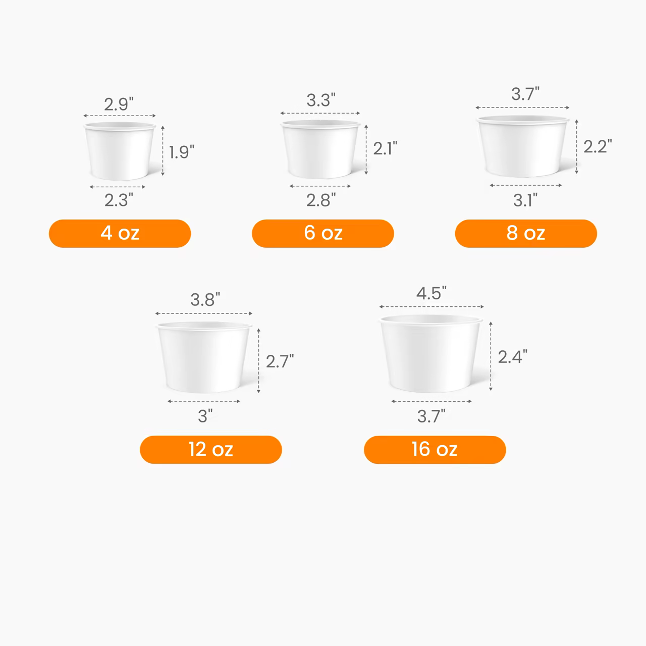 Paper Ice Cream Cup Size