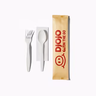 Custom Kraft Paper Cutlery Set (Fork, Spoon, Napkin)