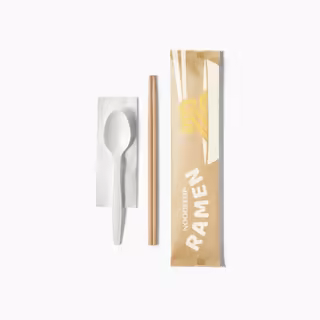 Custom Kraft Cutlery Set (Chopstick, Spoon, Napkin) Wholesale