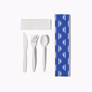 Custom Cutlery Set (Spoon, Fork, Knife, Napkin) Wholesale