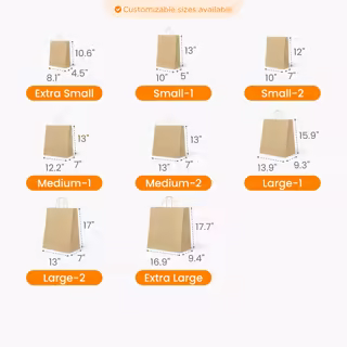 Kraft Paper Bag with Handle Size