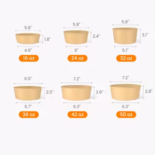 Custom Wide Kraft Paper Bowl Size