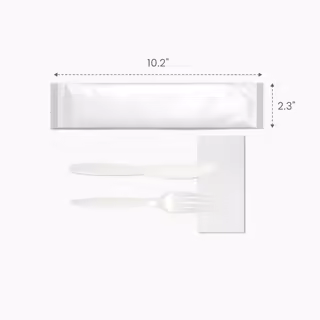 Custom Cutlery Set (Knife, Fork, Napkin) Size
