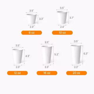 Custom Paper Hot Cup Size