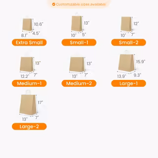 Kraft Paper Bag with Handle Size