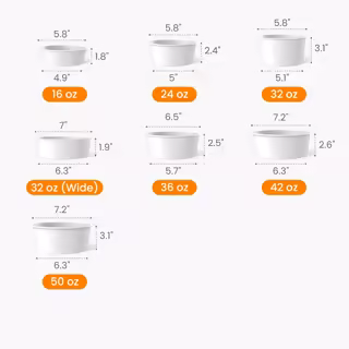 Custom Wide Paper Bowl Size