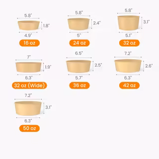 Custom Wide Kraft Paper Bowl Size