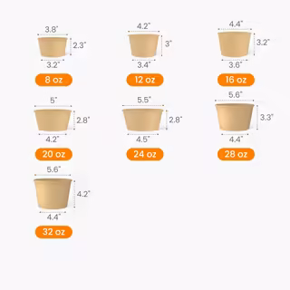 Kraft Paper Bowl Size