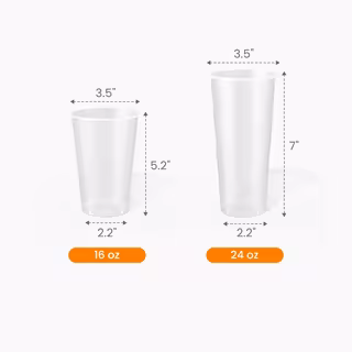 Frosted-Clear Premium Boba CupFrosted-Clear Premium Boba Cup Size