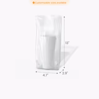 1-Cup Clear Beverage Bag for Food Packaging Size