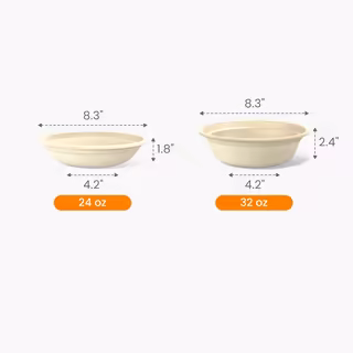 Round Fiber Bowl Size