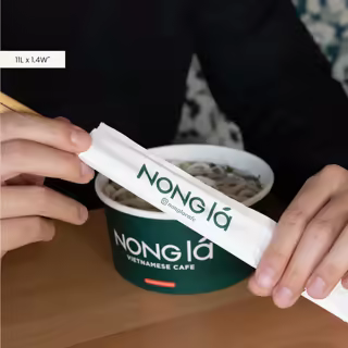 Chopsticks with Tamper-Evident Paper Wrapper