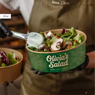 Kraft Paper Salad Bowls with Primium Logo Printing